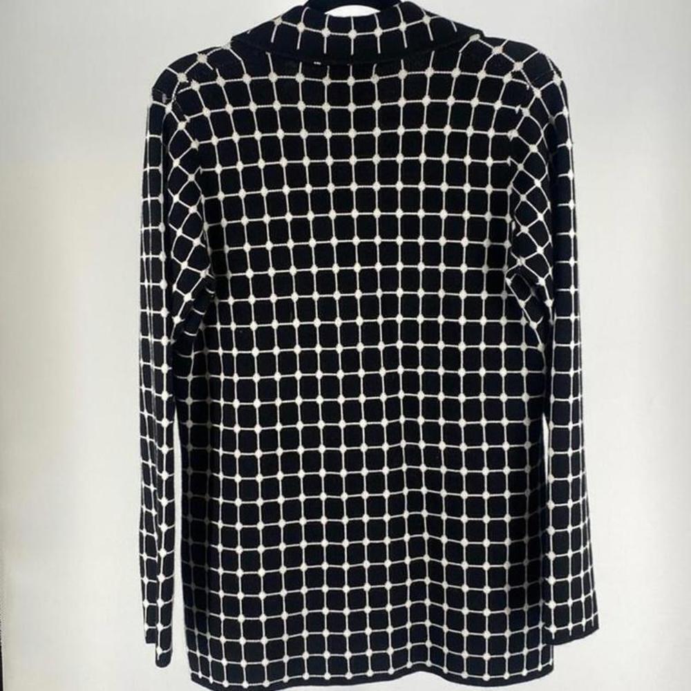 Stylish Black and White Checked Blazer - Size S - Picture 2 of 4